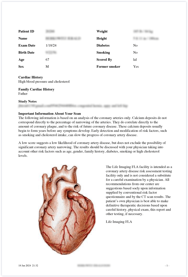 Normal Heart Report Sample Reports - Life Imaging FLA